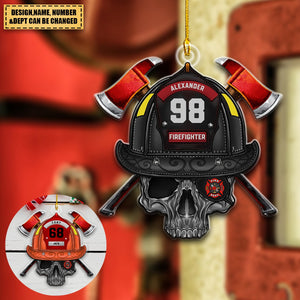 Fire Pride Duty Honor Fireman Firefighter Personalized Acrylic Ornament