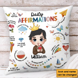 Personalized Daily Affirmation Pillow For Granddaughter, Grandson