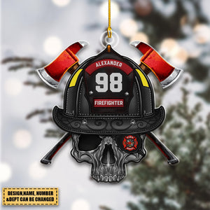 Fire Pride Duty Honor Fireman Firefighter Personalized Acrylic Ornament