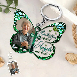 Memorial Personalized Keychain - Acrylic Custom Butterfly Shaped - Sympathy Gif For Family Members