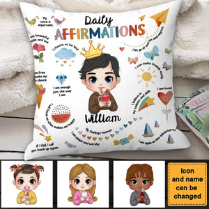 Personalized Daily Affirmation Pillow For Granddaughter, Grandson