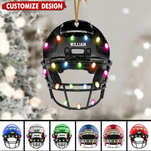 American Football Helmet Personalized Ornament - Christmas Gifts For Football Player