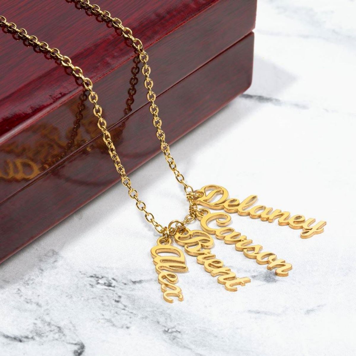 Personalized Multiple Vertical Name Necklace