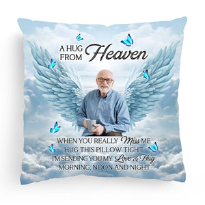 Memorial Personalized Pillow - Custom Photo A Hug From Heaven