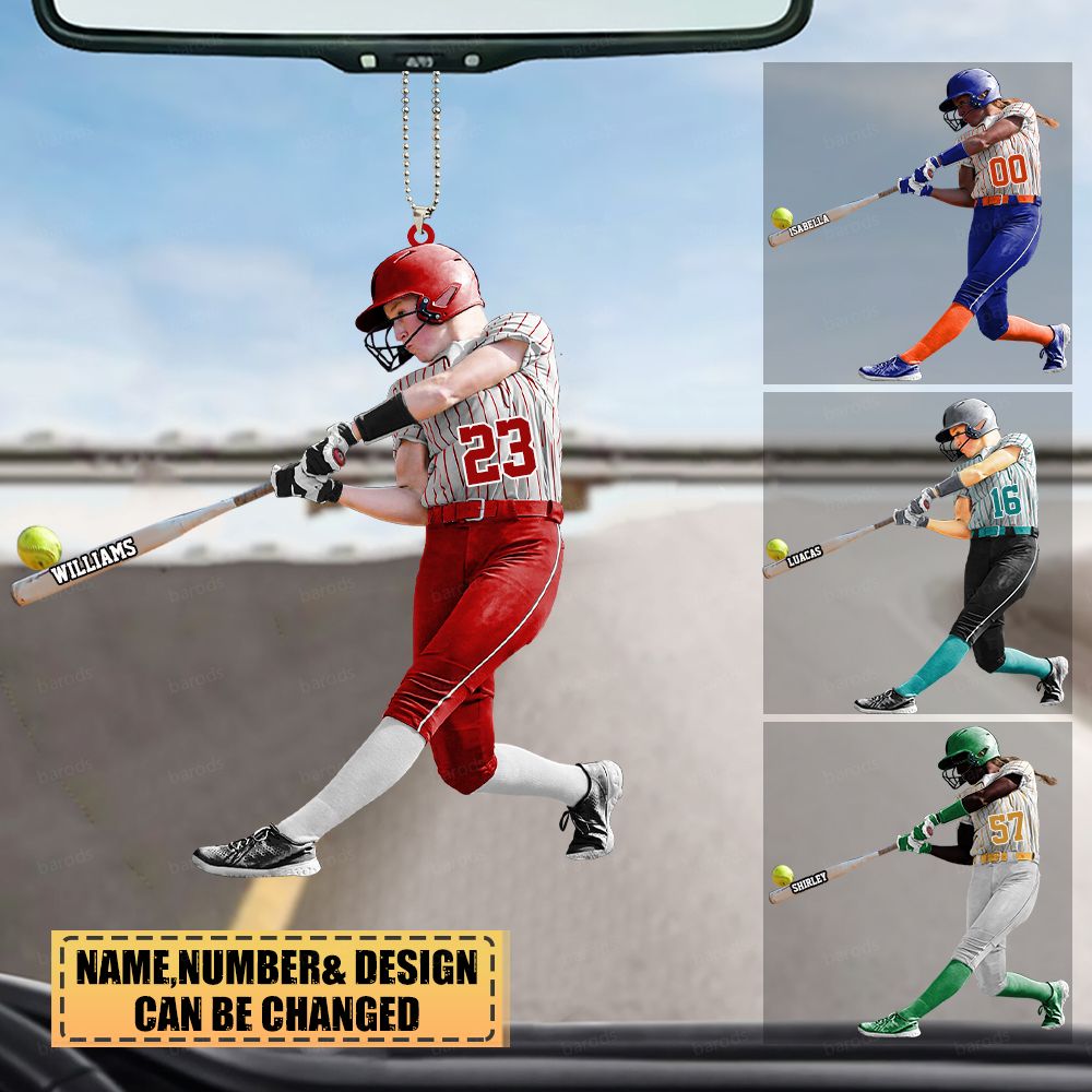 Personalized gift for Softball lover Two Side Ornament-A Softball hitter