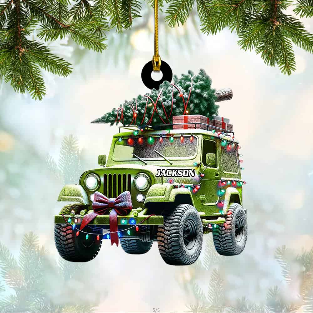 Custom Name Car Ornament, Personalized Off-Road Christmas Ornament, Gift For Adventure Lovers