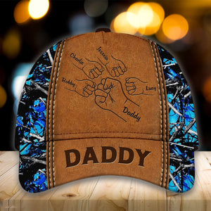 Grandpa Papa Daddy Fist Bump Fathers Day Family Personalized Cap