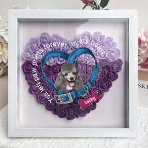 Personalized Dog Memorial Dog collar Heart Flower Shadow Box