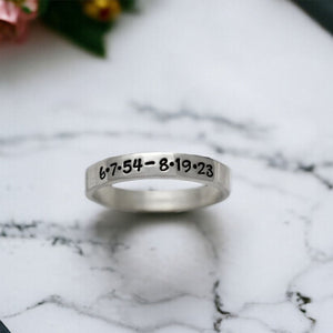 Personalized Wings Memorial Rings Set of 2 Stacking Ring