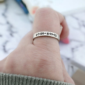 Personalized Wings Memorial Rings Set of 2 Stacking Ring