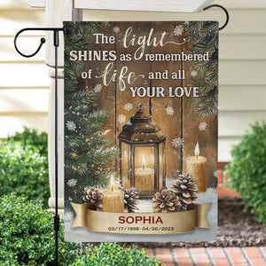 Your Light Will Always Shine In My Heart - Personalized Garden Flag, Memorial Gifts For Loss