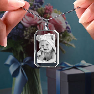 Personalized I Will Carry You With Me Until I See You Again Transparent Photo Memorial Necklace