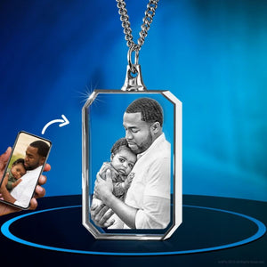 Personalized I Will Carry You With Me Until I See You Again Transparent Photo Memorial Necklace