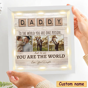 Personalized Light Shadow Box-DAD,To Us You Are The World