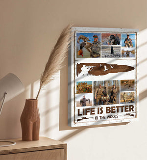 Personalized Hunting Photo Collage Canvas Poster,Hunting Memories Wall Art,Gift For Hunters