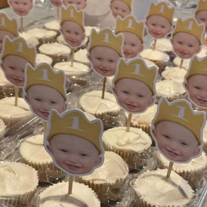 Personalized Photo Face Cutout Faces Cupcake Toppers Party Decorations