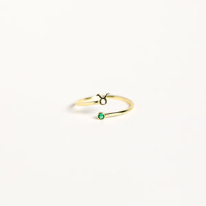 Minimalist Personalized Birthstone Constellation Open Ring