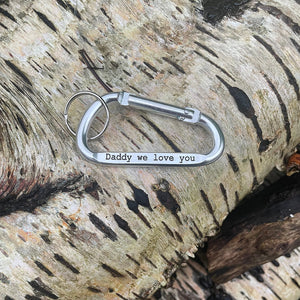 Personalised Engrave Text Carabiner Keychain