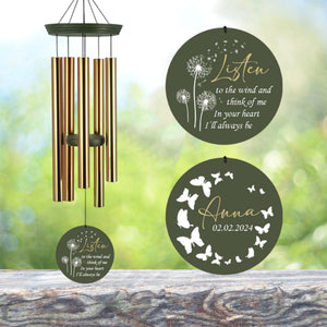 Personalized Butterfly Dandelion Memorial Wind Chimes