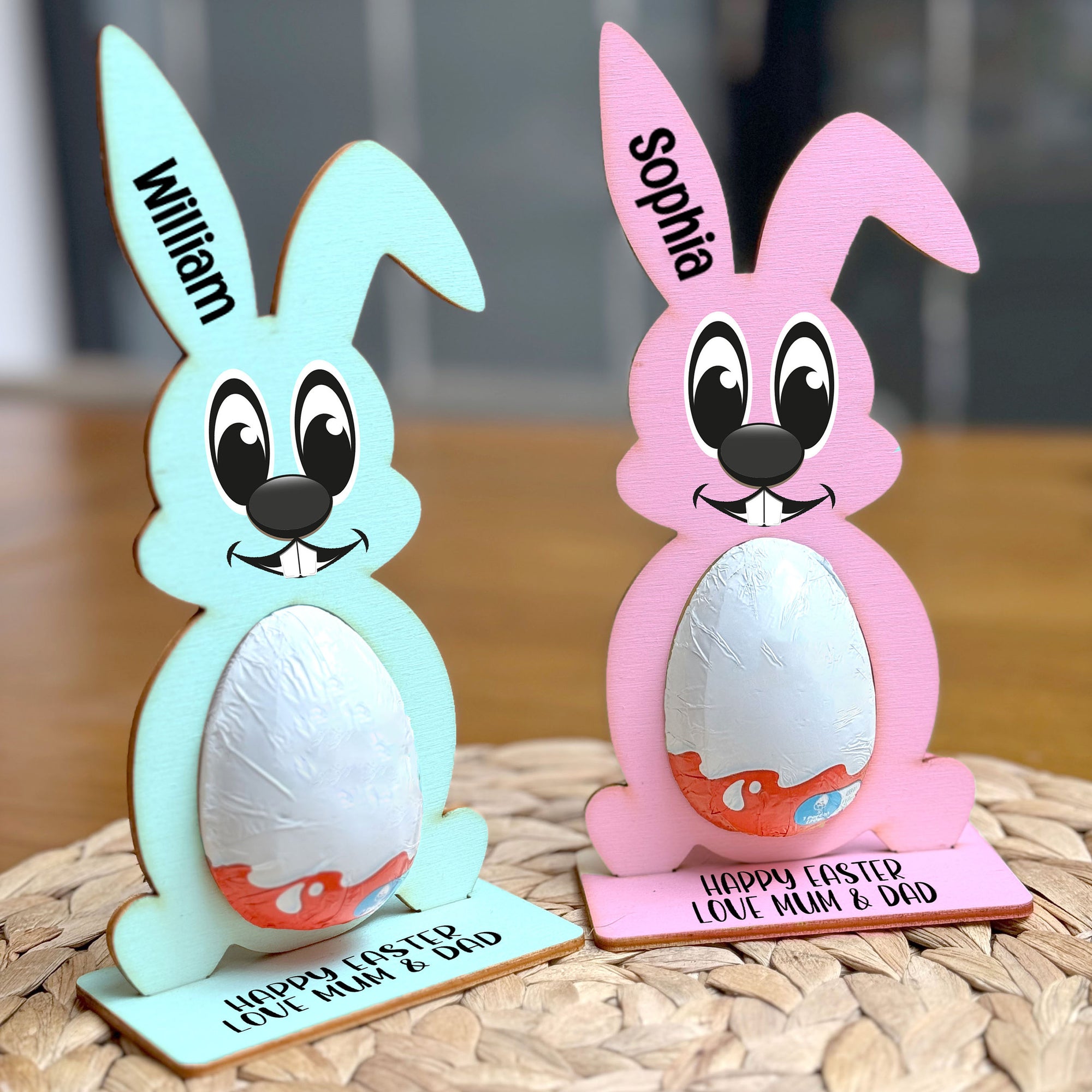 Personalised Easter Egg, Egg Holder Decoration Bunny Treat Egg Hunt Gifts Kid Boy Girl