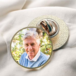 Personalized Photo Lapel Pin-Memorial Service, Funeral Keepsake, Bereavement Loss Gift