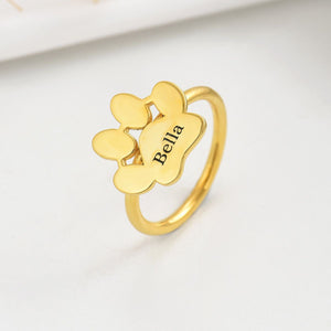 Personalized Gift For Pet Lovers Paw Print Ring