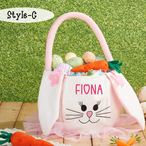 Personalized Plush Easter Basket, Children's Easter Rabbit Bag With Name, Easter Gift For Kids Girls And Boys