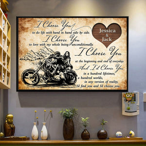 I Choose You-Gift for a Couple Biker Personalized Poster