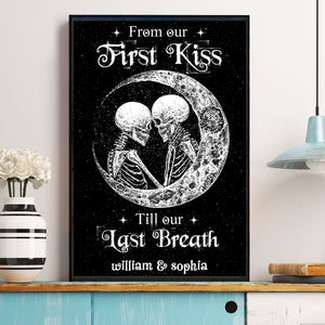 I Love You to the Moon and Back- Personalized Skull Couple Poster