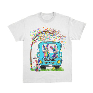 Personalized Grandma's Kids Bunny Tree Easter Day Pure Cotton T-Shirt