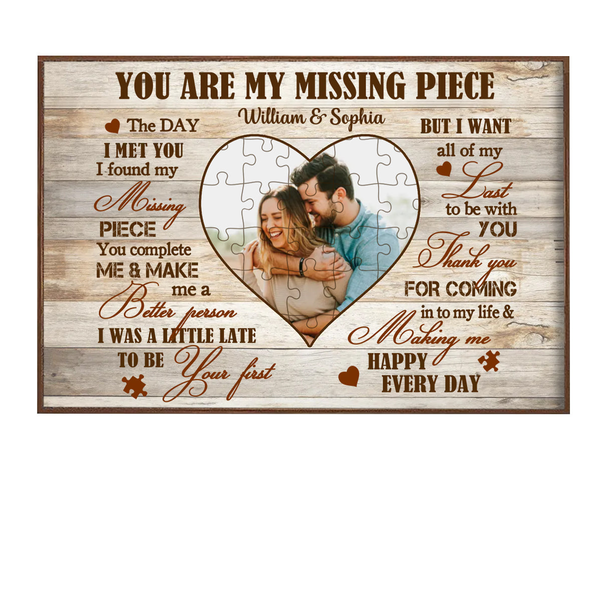 You Are My Missing Piece Personalized Couple Canvas/Poster