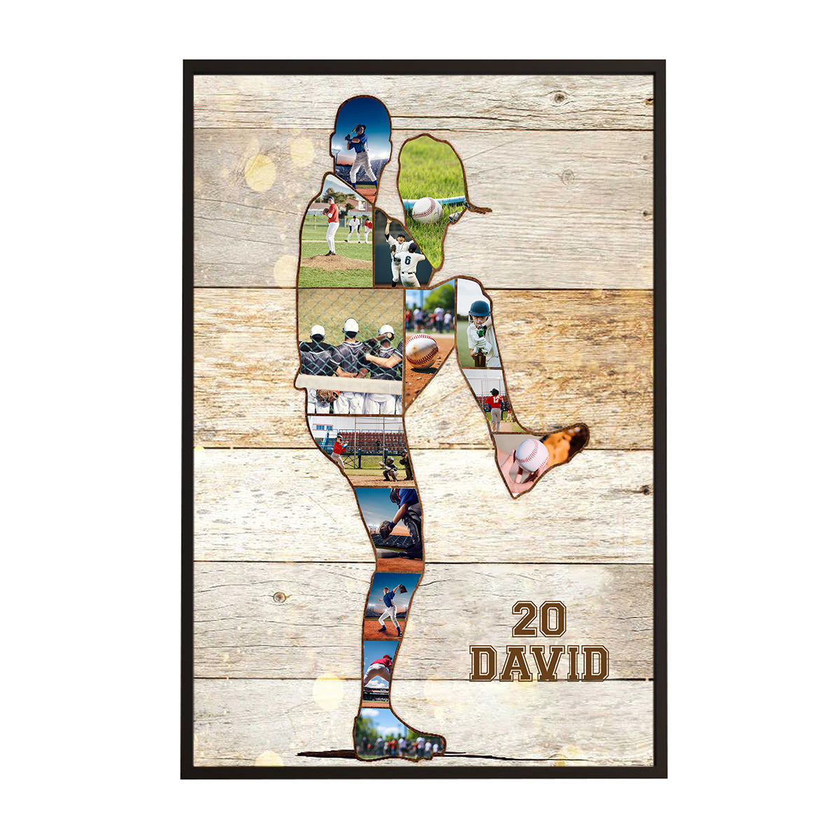 Personalized Baseball Photo Collage Canvas Poster Gift For Baseball Lover