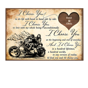 I Choose You-Gift for a Couple Biker Personalized Poster