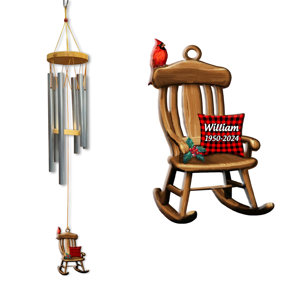 In Heaven Chair Personalized Memorial Wind Chimes For The Loss Of Loved One