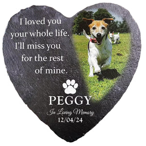 I'll Miss You For The Rest of Mine Personalized Heart Shape Memorial Stone