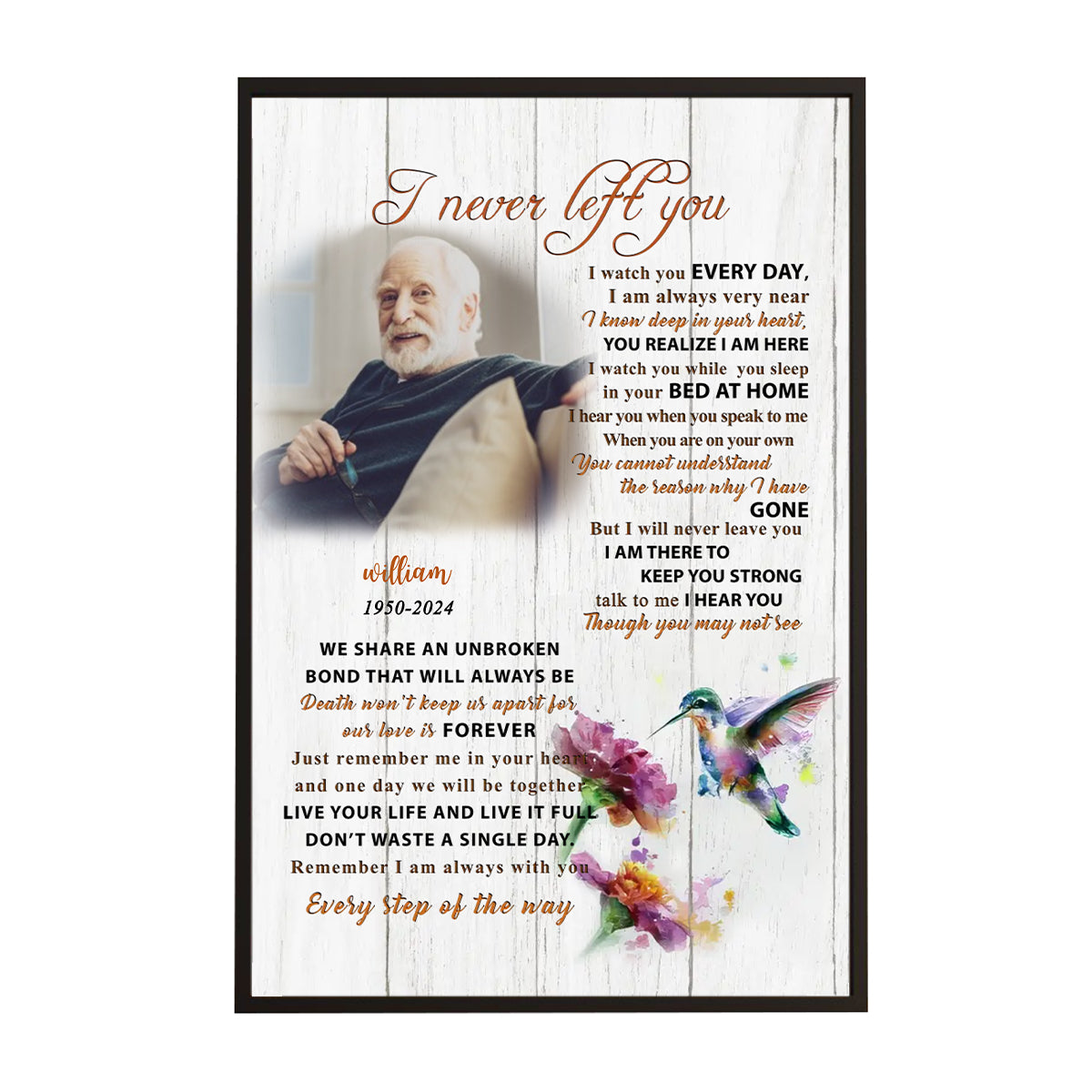 I Never Left You Personalized Memorial Canvas Poster