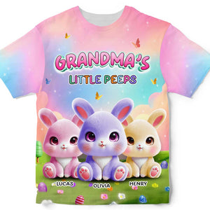 Personalized Grandma's Little Bunny Easter All-over Print T-Shirt