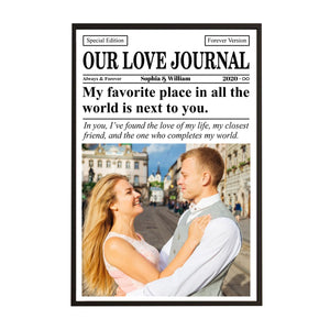 Couple Newspaper Anniversary Photo Collage Personalized Poster