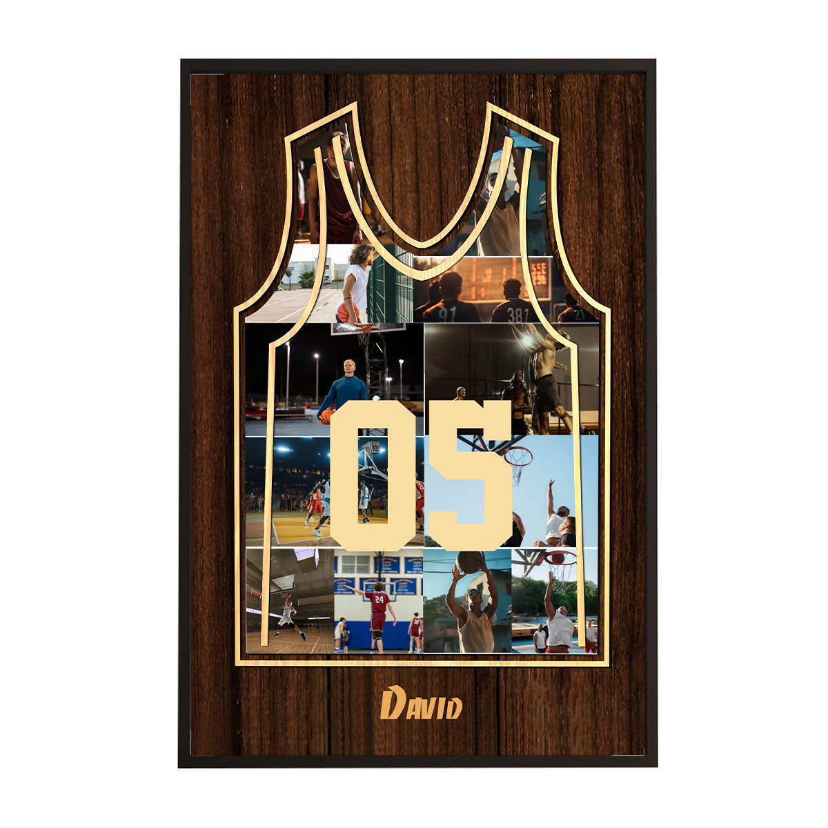 Personalized Basketball Jersey Photos Collage Canvas Poster For Basketball Player