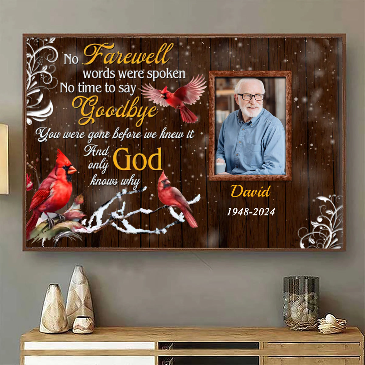 No Farewell Words Were Spoken Personalized Memorial Poster