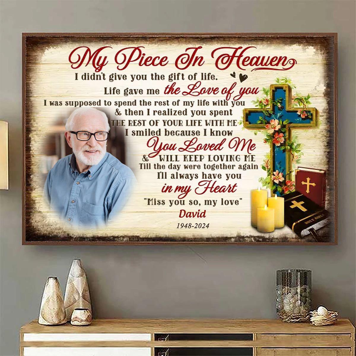 My Piece In Heaven - Personalized Memorial Canvas/Poster