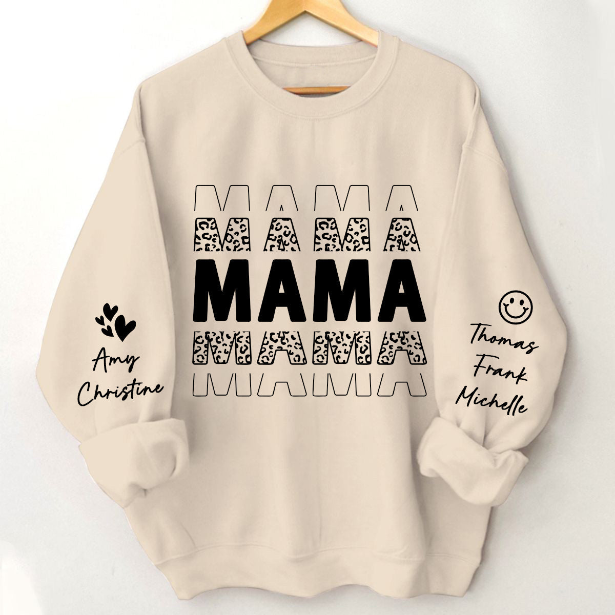 Personalized Leopard Mama Grandma and Kids Sweatshirt