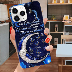 Personalized Butterfly Phone case, This Grandma Loves Her Grandkids To The Moon And Back