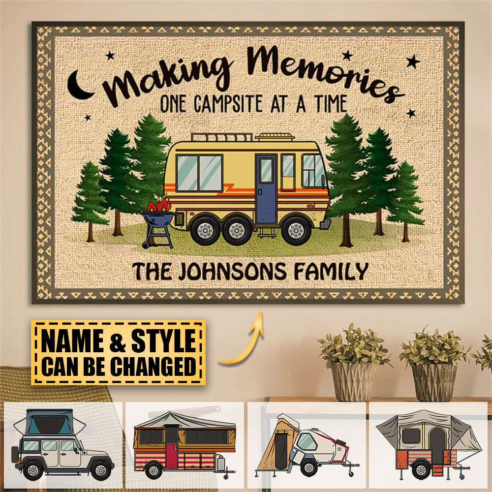 Making Memories At The Campsite - Personalized Decorative Mat