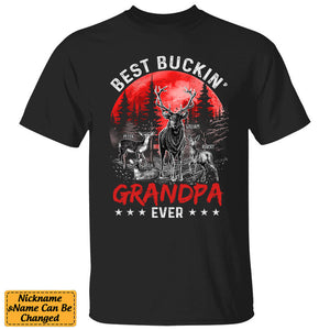 Personalized T-Shirt Best Buckin' Grandpa Ever, Gift For Father, Grandpa