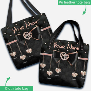 Personalized Bow tie Mom I Love You Cloth Tote Bag