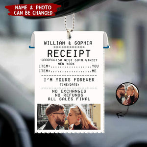 Funny Couple Custom Photo Receipt Personalized Acrylic Ornament