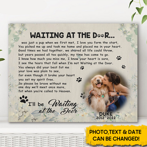 Dog Photo Waiting at the door canvas -Custom Canvas Prints Personalized Memorial gift