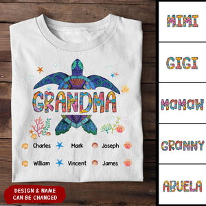 Personalized Grandma Gift Turtle Pure cotton T-Shirt