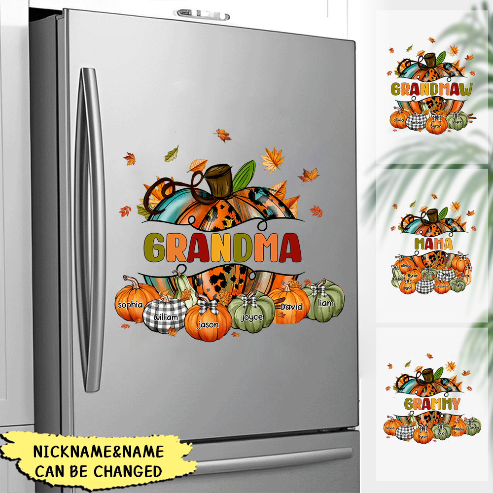 Grandma Pumpkin Fall Season Personalized Decal